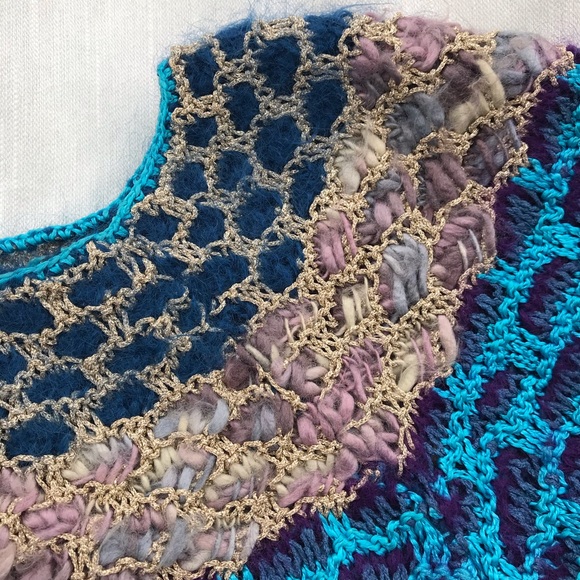 COPY - VTG COLLEEN TOLAND handmade knit & crochet sweater - Picture 4 of 16